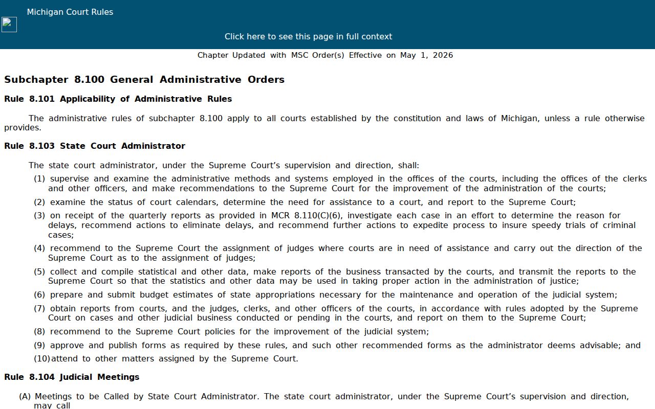 Alger court records access material for MCR 8.119